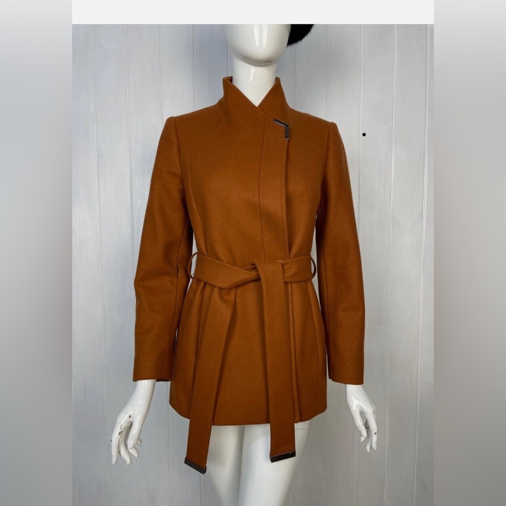Ted Baker Wool Dark Camel Coat